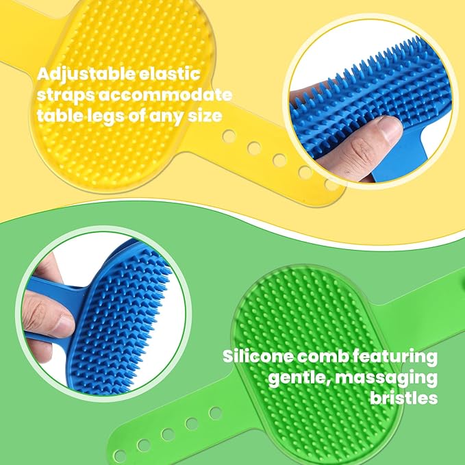 4Colors Cat Self Groomer for Indoor Cats, Wall Mounted Silicone Self Grooming Cat Brush for Long Short Hair, Cat Face Scratchers Cat Corner Massage Comb for Kitten Sofa Chair Leg Scratching Post Cover-Mewly Pet
