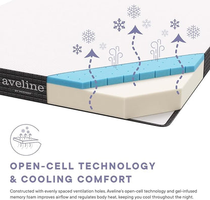 Modway Aveline Gel Infused Memory Mattress with CertiPUR-US Certified Foam, Full, White