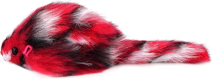 CHIWAVA 6PCS 3.1" Long Haired Furry Mice with Rattle Gradient Color Small Cat Toy Mouse Kitten Interactive Toy-Mewly Pet