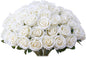 30 PCS Fake White Roses, Artificial White Flowers Bulk Realistic Silk Faux Roses with Stems for Wedding Decorations Table Centerpieces Bridal Bouquet DIY Floral Arrangement Event Party Home Decor