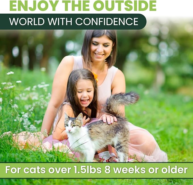 Flea and Tick Prevention for Cats: Flea & Tick Topical for Cats Over 1.5lbs, 6 Dose Flea and Tick Control/Prevention for 6 Months (6 Pack)-Mewly Pet