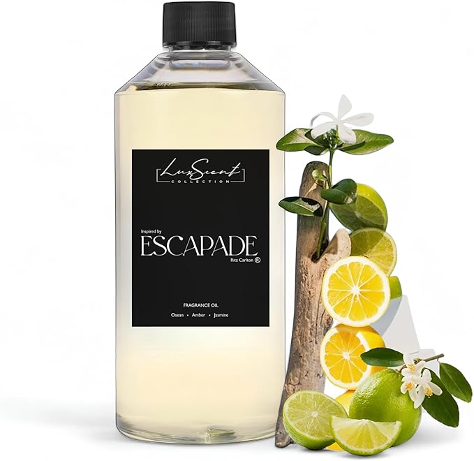 Escapade Aroma Diffuser Oil 500ML - Waterless Essential Oil for diffusers - Luxury Hotel Fragrance - Oils for Aromatherapy - Fits in Any Diffuser (500ML, Escapade)