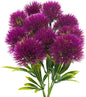 Uieke 10 Pcs Dandelion Artificial Flowers Purple Flowers Fake Plants Flower Bouquet Plastic Flowers for Home DIY Decoration Wedding Decor