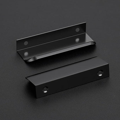 Ravinte Hardware 12 Pack Black Cabinet Handles, 4 Inch (102mm) Finger Edge Pulls, 3 Inch Hole Center, Finger Pulls for Cabinets