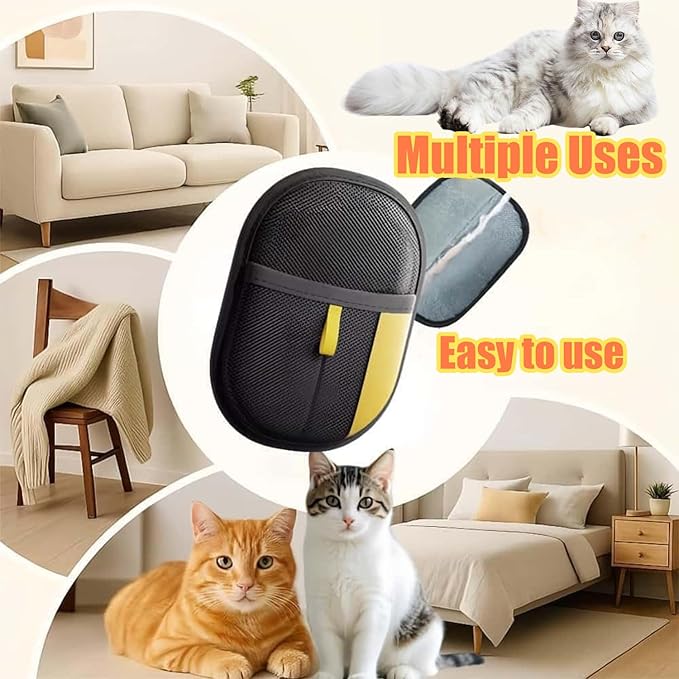 3pc Pet Hair Removal Glove,Pet Grooming Gloves,Cat Grooming for Hair Removal,Versatile Reusable Pet Hair Remover Glove-Mewly Pet