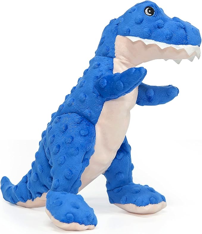 DODODOLA Dog Toys Dinosaur Dog Toy Blue Stuffed Animals Chew Toy Plush Squeaky Dog Birthday Toys for Small Large Big Dogs-Mewly Pet
