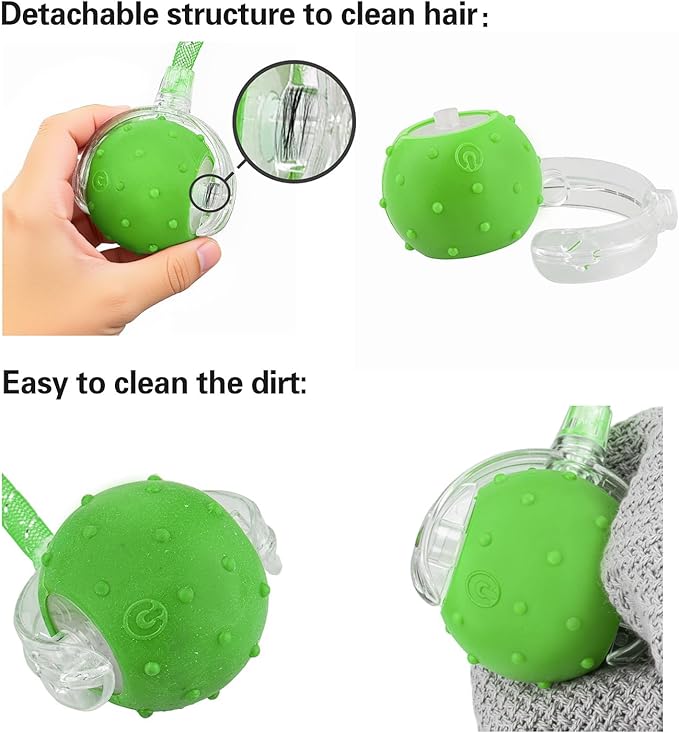 Interactive Cat Toys Ball for Indoor Cats, Automatic Agile Rolling Cat Ball with Elastic Mesh Tail, Bird Chirping & Motion Activated, 2 Tail Accessories, Kitten Toy for Bored (Green)-Mewly Pet