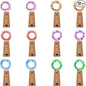 12 Pack 20 LED Wine Bottle Cork Lights, Fairy Mini String Lights Copper Wire, Battery Operated Starry Lights for DIY, Christmas, Halloween, Wedding, Party, Indoor&Outdoor (12 Pack, Multi Color)