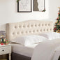 Tufted Upholstered Headboard Twin Size, Sturdy and Durable Solid Wood Twin XL headboard, Fabric Headboard Adjustable Height from 37” to 51”, Modern Button Diamond Design Head Board, Beige