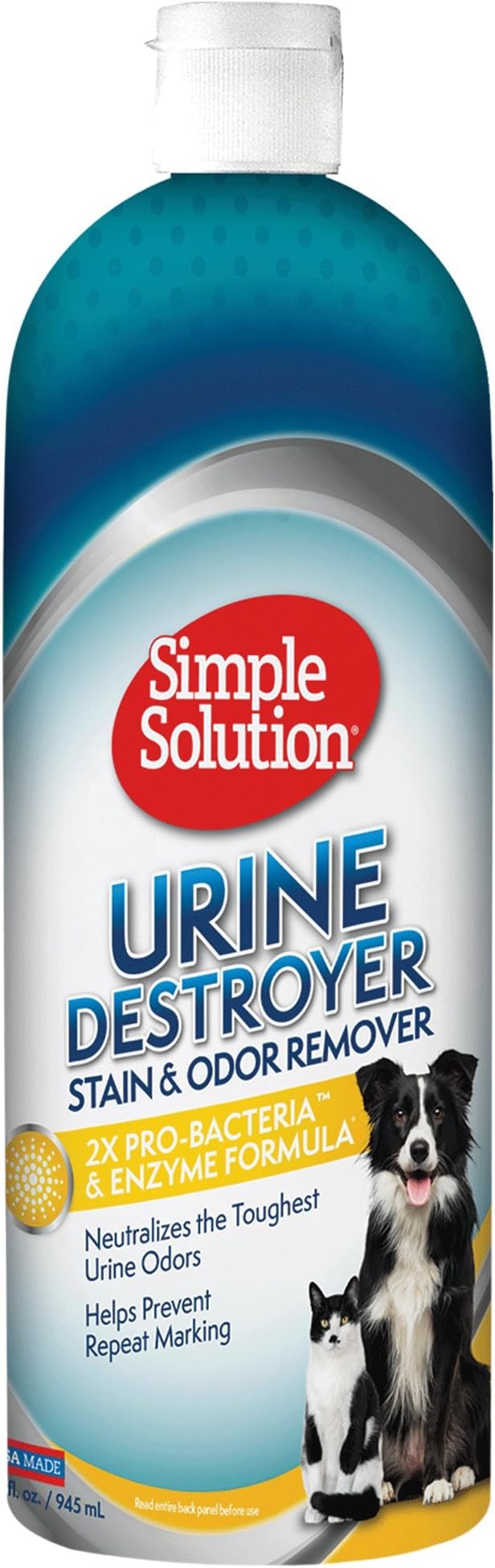 Simple Solution Urine Destroyer Enzymatic Cleaner | Pet Stain and Odor Remover with 2X Pro-bacteria Cleaning Power | 32 Ounces-Mewly Pet