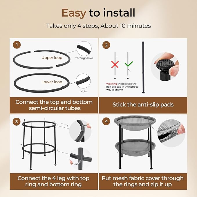 Double Cat Hammock Bed，Elevated and Raised Cat Beds for Indoor and Large Cats-Mewly Pet