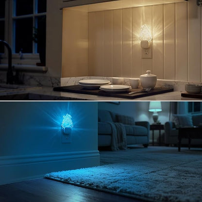 DORESshop Cute Night Light for Kids [2 Pack], Night Lights Plug Into Wall, Acrylic Carved Castle 8 Color Changing Baby NightLight with Dusk to Dawn Sensor, LED Night Lights for Children Girls Bedroom