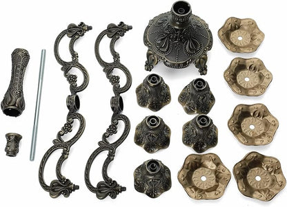 5-Candle Metal Candelabra 10.3 Inch Tall Candlestick Candle Holders for Home Decor Wedding Christmas Church Halloween Party,Bronze Tulip