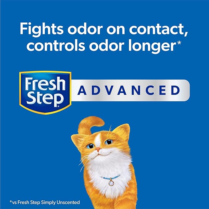 Fresh Step Advanced Simply Unscented Clumping Litter, Fresh Step Unscented Cat Litter Fights Odor on Contact, 18.5 lb. Box-Mewly Pet