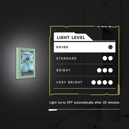 STAR WARS The Child Wall Switch, Battery Operated, Night Light, Wireless, Baby Yoda, Mandalorian, ON/Off, LED Light Switch, Perfect for Bedrooms, Bathrooms, Nursery, Game Room and More, 53291