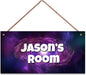 Personalized Sign Outer Space Theme Art Décor For Kids Room Custom Name Universe Door Wall Art Decor For Little Man Cave, Galaxy Nursery Art Plate For Boys Room Girls Bedroom