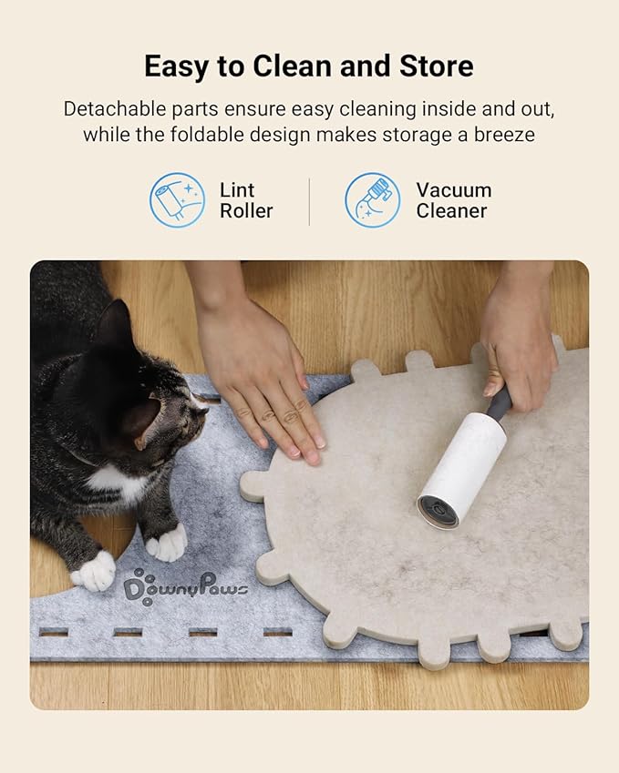 DownyPaws Cat House for Indoor Cats, Cat Bed Cave for Multiple & Large Cats Up to 22 Lbs, Scratch Resistant Peekaboo Cat Caves, Foldable Tunnel Enclosed Bed, PeekaPurr, Marble-Mewly Pet