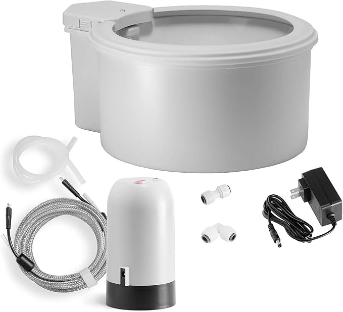 Always Full® 9" Pet Water Bowl and Bottle Pump Bundle, Self-Refilling, Clean Filtered Water, App-Enabled Hydration Monitoring, Easy Upgrade to Wall Unit, Cat and Dog Water Bowls-Mewly Pet