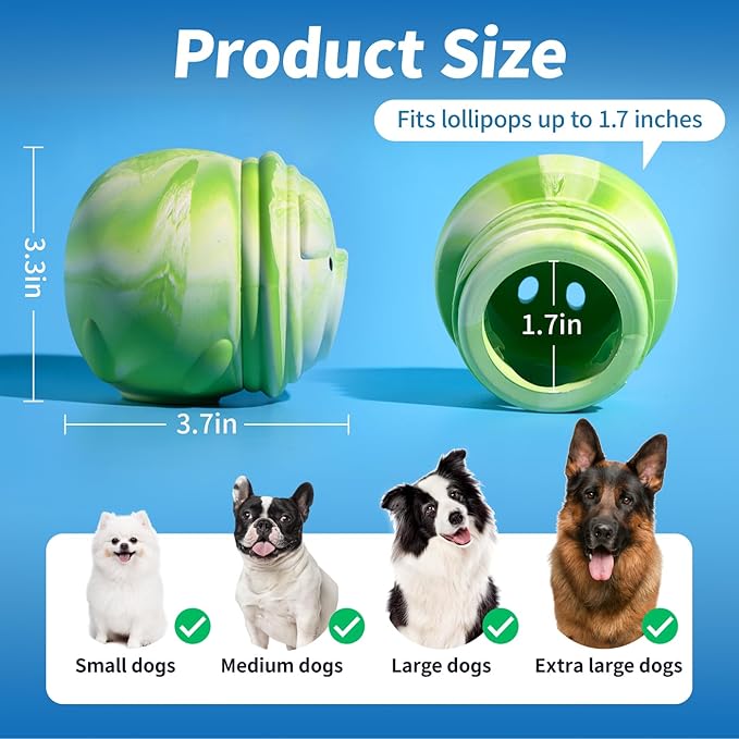 Dog Toy, Frozen Treat Toys, Treat Dispensing Chew Toy for Small Medium Large Dogs, Long-Lasting Interactive to Keep Pup Distracted & Reduces Anxiety, Freezable Fillable Dog Puzzle Toys - Green-Mewly Pet