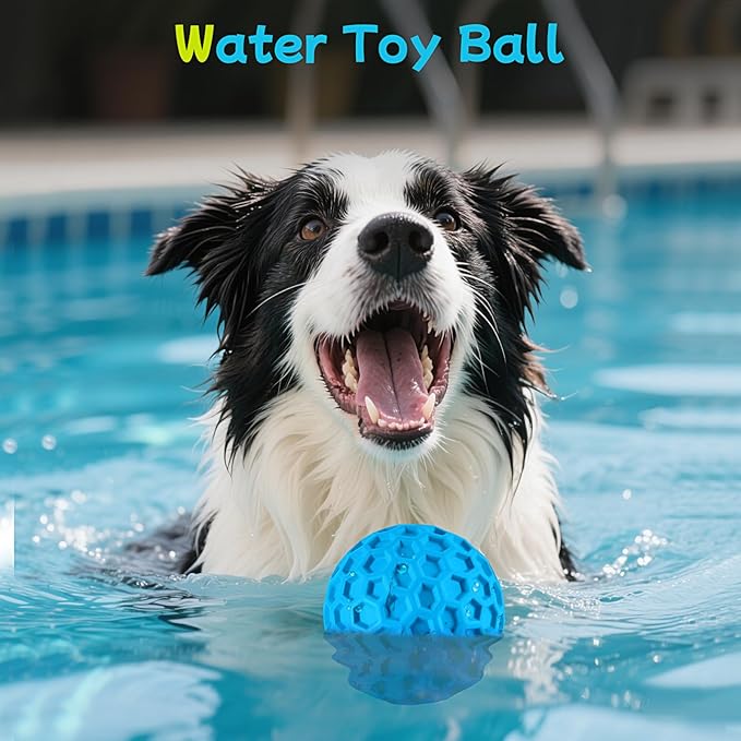 LUKITO Dog Chew Toys, Dog Toys for Aggressive Chewers Large Breed, Interactive Squeaky Balls, Tough Dog Toys with Natural Rubber for Large and Medium Small (3 Balls)-Mewly Pet