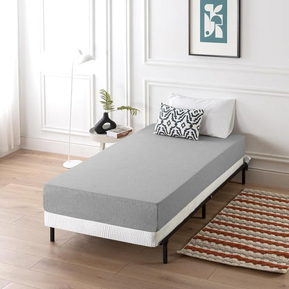 ZINUS 4 Inch Box Spring with Cover, No Assembly Mattress Foundation, Sturdy Metal Structure, Twin, White