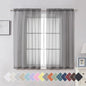Aiyufeng Basic Rod Pocket Sheer Voile Window Curtain Panels White 1 Pair 2 Panels 40 Width 54 Inch Long for Kitchen Bedroom Children Living Room Yard(Grey, 40 W x 54 L)