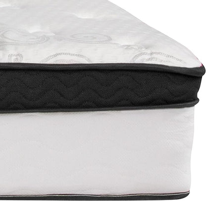 Flash Furniture Capri Comfortable Sleep 12 Inch CertiPUR-US Certified Memory Foam & Pocket Spring Mattress, Full Mattress in a Box White