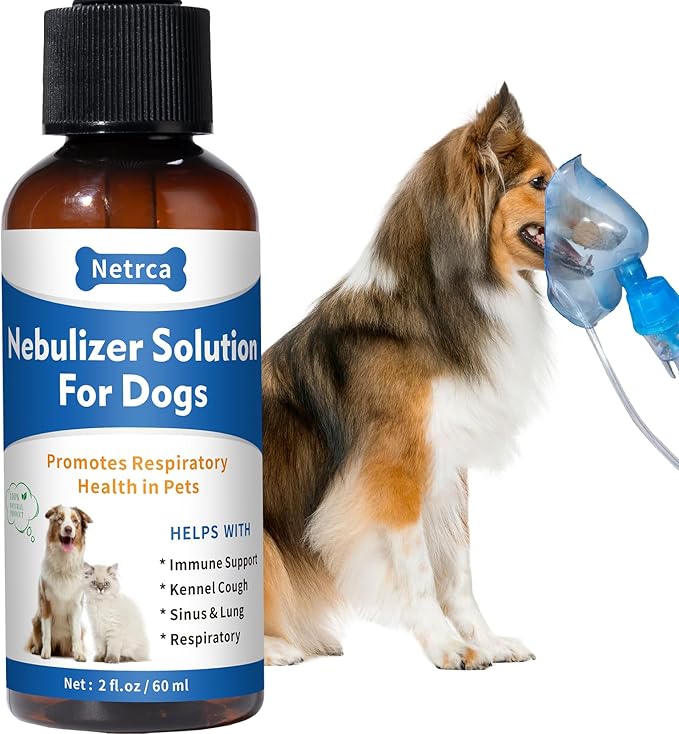 Natural Nebulizer Solution – Promotes Respiratory Health for Dogs & Cats – Immune Support | Sinus, Allergies & Kennel Cough Relief | Gentle Herbal Formula, 60ml-Mewly Pet