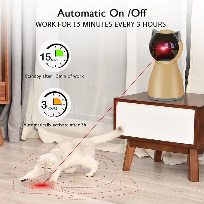 Interactive Cat Laser Toy Automatic for Indoor Cats,Real Random Trajectory Rechargeable Laser Cat Toys for Indoor Cats/Kittens/Dogs-Mewly Pet