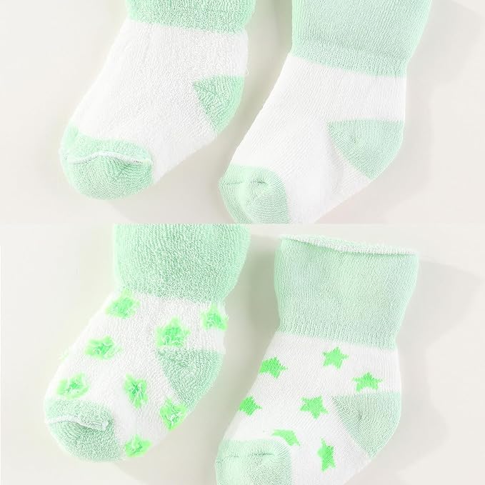 Unisex Baby Terry Socks 5-Pack for Baby boy and girl 0-12 Months Warm Cotton Socks