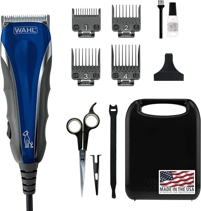 Wahl USA Pro-Grip Pet Grooming Corded Clipper Kit - Clipper for Small to Large Dogs – Electric Dog Clipper for Eyes, Ears, & Paws - Model 9164-Mewly Pet