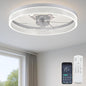 20‘’ Ceiling Fan with Light, Upgraded Low Profile Fan, Flush Mount Ceiling Fan, 6 Speeds, Dimmable LED, App & Remote Control, Quiet DC Motor, for Bedroom, Living Room, F093 White-D