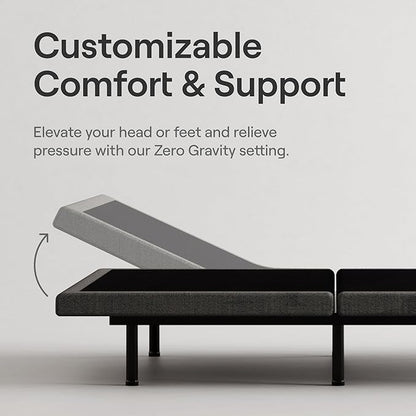 Nectar Ultra Queen Adjustable Base & 15” Mattress - Head & Foot Incline - Medium Firm Memory Foam - Cooling Upgrade - 3 Massage Settings - 365-Night Mattress Trial