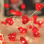 BOHON Valentine Day Decorations 10 ft 40 LEDs Red Heart Shaped Twinkle Fairy String Lights Battery Operated for Kids Bedroom Wedding Indoor Party Valentine's Day Mother's Day Decor with Remote