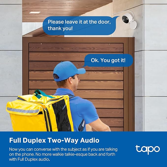 Tapo by TP-Link 2K QHD Security Camera Indoor/Outdoor, 2024 PCMag Editor's Choice, Color Night Vision, Free Person/Pet/Vehicle Detection, Baby Monitor, Local/Cloud Storage, IP66, Dual-Spotlight(C120)-Mewly Pet