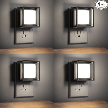 DORESshop LED Night Light, Plug-in [4 Pack], Dusk to Dawn Sensor, Night Lights Plug into Wall for Bedroom, Bathroom, Toilet, Stairs, Kitchen, Hallway, Kids,Adults, Nightlight, Daylight White 5000K…
