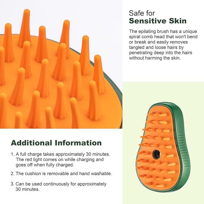 3-in-1 Steam Brush for Cat and Dog Deshedding - Portable Pet Hair Removal Tool for Indoor Shedding, Grooming Supplies-Mewly Pet