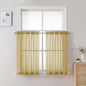 Chyhomenyc Gold Sheer Curtains 36 inch Length 2 Panels Set, Light Filtering Voile Rod Pocket Short Window Curtians for Bathroom Living Room Farmhouse Small Windows, Each 42Wx36L in, 2PCS, Gold