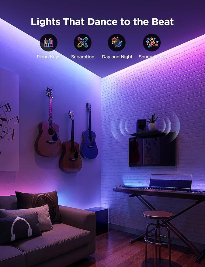 Govee RGBIC Strip Light 2 Pro with Matter, 16.4ft Smart LED Strip Lights Work with Alexa and Google Assistant, DIY Color Changing Light Strip, LED Lights for Bedroom, Cabinet, Party, Home Decor