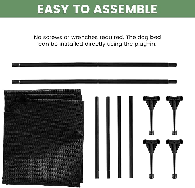 Elevated Dog Bed for Outdoor, Large Raised Dog Cot with Washable Mesh, Cooling Pet Cot Chew Proof for Outside Camping, 42"x30" Brown-Mewly Pet