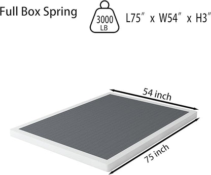 Low Profile Box Spring Full - 3 Inch Box Spring Full Heavy Duty Bed Foundation Metal Bed Base Easy Assembly