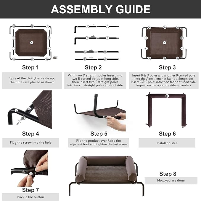 RRPETHOME Large Elevated Cooling Dog Bed, Raised Dog Cot Beds for Large Dogs, Elevated Outdoor Pet Cot, Chew Proof Portable Cooling Pet Cot with Skid-Resistant Feet and Breathable Mesh-Mewly Pet