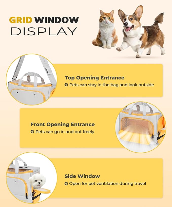 Small Dog Sling Carrier, Front Facing Dog Carrier Sling, Hands Free Pet Carriers Bag with Padded Adjustable Strap and Poop Dispenser Machine Washable for Small Dogs Cats Travel Outdoor-Grey-Mewly Pet