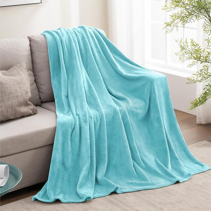 BEDELITE Fleece Blanket Light Blue Throw Blankets for Couch & Bed, Luxury Plush Cozy Fuzzy Blanket 50" x 60", Super Soft Warm Lightweight Throw Blanket for Travel Camping