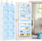 Blue Over the Door Organizer 5 Tiers, Extra Large Behind Door Storage of 10 Compartments, 80 lbs Weight Capacity Hanging Storage Organizer with Clear Window Kids Toys, Shoes, Diapers, Room storage