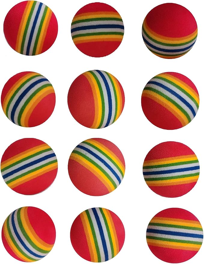Colorful Soft Foam Rainbow Play Balls for Pet Dog and Cat Toys (12)-Mewly Pet