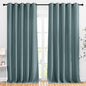 NICETOWN Room Darkening Curtains Extra Long 110 Inches, Grommet Thermal Insulated Weighted Window Treatments for Living Room/Farmhouse, W66 x L110, Greyish Blue, 2 Panels