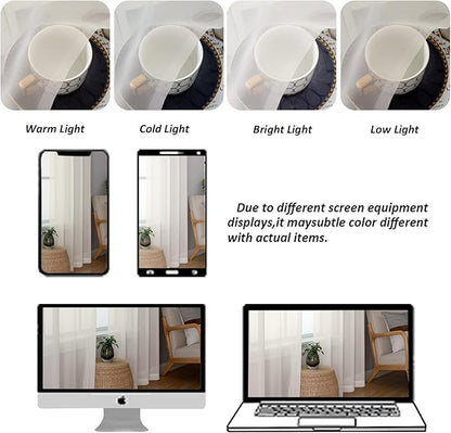Chyhomenyc Ivory Sheer Curtains 84 Inches Long 2 Panels, Light Filtering Ivory Curtains for Living Room, Soft Gentle Voile Rod Pocket Bedroom Window Drapes, 59Wx84L Inch, 2PCS