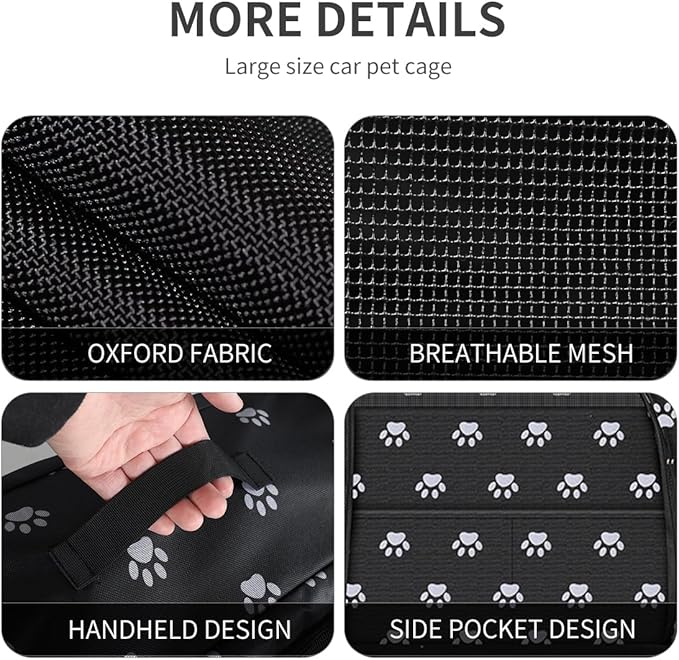 Double Cat Car Travel Carrier, Twin Compartment Show House Cat Cage/Condo，Portable Pet Crate for 2 Cats Travel Double Dog Crate Set for Long Distance Travel-Mewly Pet