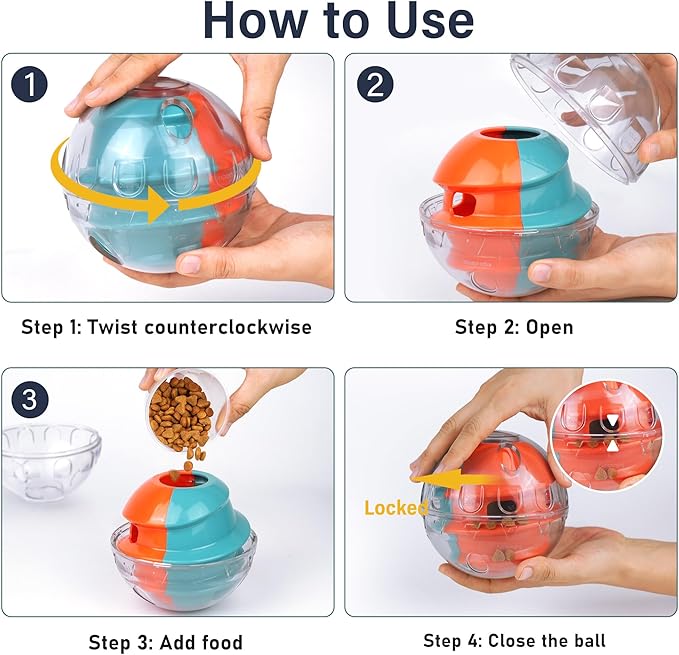 PrimePets Dog Treat Ball, Adjustable Food Dispensing Interactive Toys, Slow Feeder Treat Ball, 4.8'' Green/Red-Mewly Pet